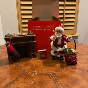 Possible Dreams “Stockings were Hung” 9” Santa figurine set